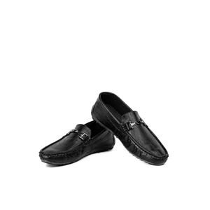 Fekete Férfi Műbőr Félcipő Díszítéssel Fekete Férfi Műbőr Félcipő Díszítéssel