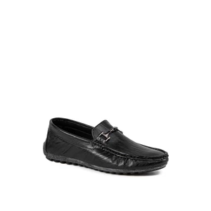 Fekete Férfi Műbőr Félcipő Díszítéssel Fekete Férfi Műbőr Félcipő Díszítéssel