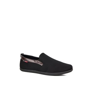 Fekete-Barna Vászon Férfi Slip-On
