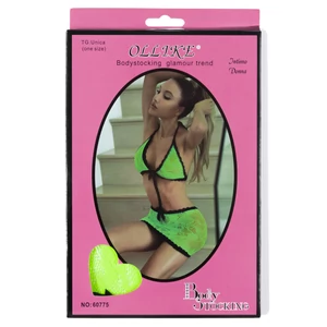 Ollike Neon Zöld-Fekete Csipke Bodystocking