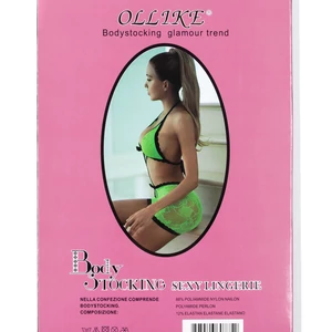 Ollike Neon Zöld-Fekete Csipke Bodystocking