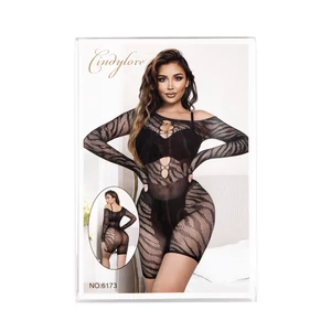 Cindylove Fekete Áttetsző Csipke Bodystocking