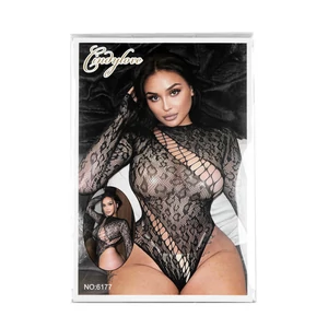 Cindylove Fekete Áttetsző Csipke Bodystocking