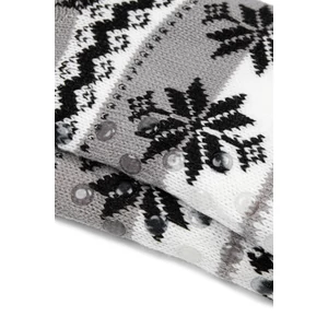 Fekete-Fehér-Szürke Téli Mintás Bélelt Hosszúszárú Zokni