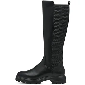 Tamaris Fekete Magasszárú Műbőr Csizma