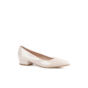 Yolera Női Bézs Lakk Balerina Cipő