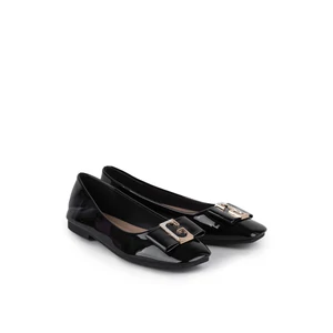 Fekete Női Masnis Lakkozott Balerina Cipő