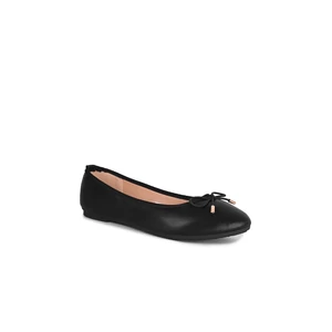 Komer Fekete Női Műbőr Balerina Cipő