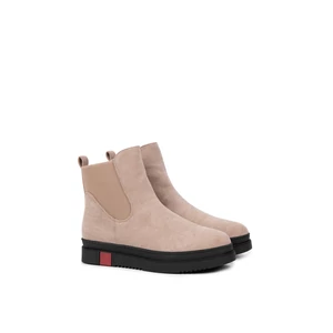 Yesmile Teve Színű Művelúr Bokacsizma