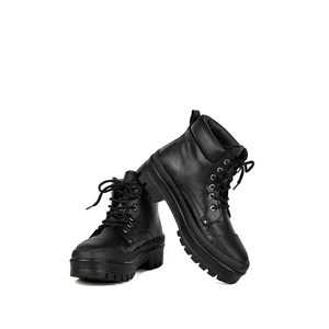 MCKOP Fekete Műbőr Bakancs Fűzővel MCKOP Fekete Műbőr Bakancs Fűzővel