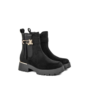 Bosido Fekete Művelúr Chelsea Bokacsizma