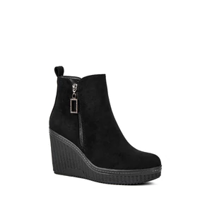 Bosido Fekete Művelúr Telitalpú Bokacsizma