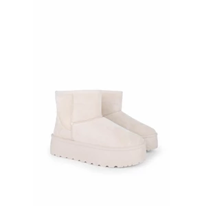 Small Swan Bézs Színű Művelúr Bélelt Bokacsizma