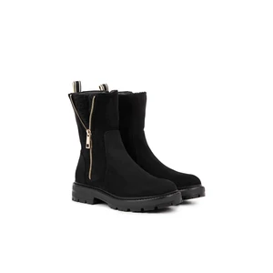 Bosido Fekete Művelúr Bokacsizma