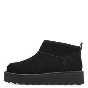 Tamaris Bőr Fekete Vastagon Bélelt Puha Talpú Hótaposó