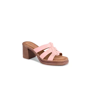 Rózsaszín Pántos Magassarkú Papucs