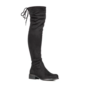 Fekete Művelúr Hosszúszárú Csizma
