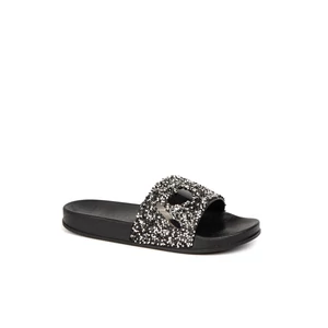 Fekete Kövekkel Díszített Női Papucs