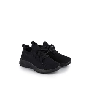 Linix Fekete Fűzős Zoknicipő Rugalmas Talppal