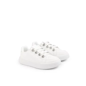 Fehér Strasszköves Műbőr Sneaker