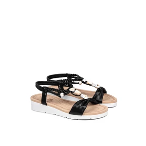 Yesmile Fekete Női Szandál Gyöngyökkel