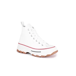 Fehér Platformos Talpú Vászon Magasszárú Tornacipő Fehér Platformos Talpú Vászon Magasszárú Tornacipő