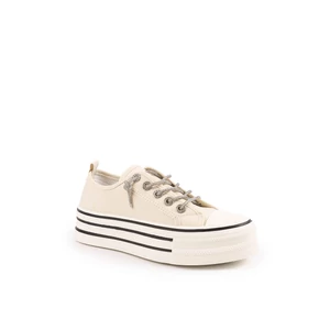 Bézs Platformos Vászon Tornacipő Bézs Platformos Vászon Tornacipő