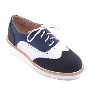 Kék-Fehér-Fekete Női Műbőr Sneaker 
