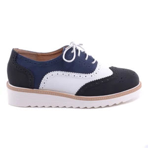 Kék-Fehér-Fekete Női Műbőr Sneaker 
