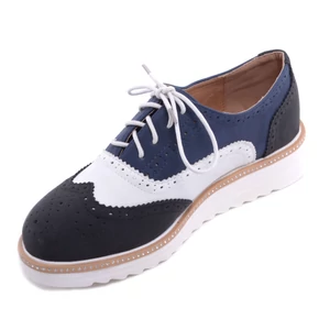 Kék-Fehér-Fekete Női Műbőr Sneaker 