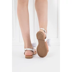 Fehér Színű Női Szandál Masnival Díszítve