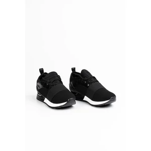 Fekete Színű Műbőr Kígyóbőr Mintás Női Sneaker Cipő