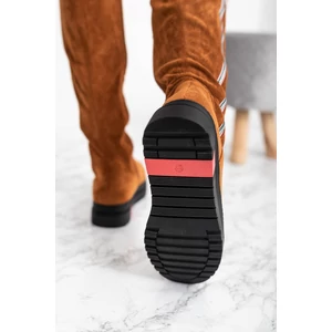 Világosbarna Cipzáras Magasszárú Csizma