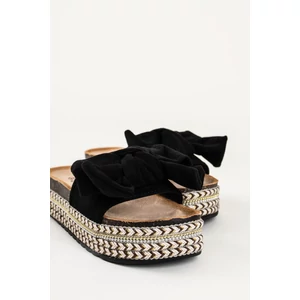 Fekete Platformos, Masnis Pántú Művelúr Papucs