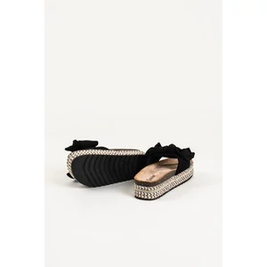 Fekete Platformos, Masnis Pántú Művelúr Papucs