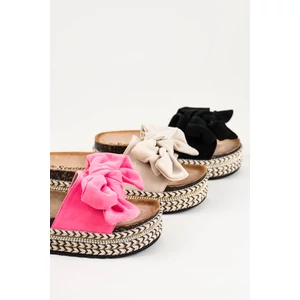 Fekete Platformos, Masnis Pántú Művelúr Papucs