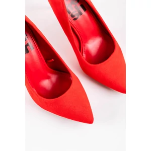 Piros Női Művelúr Magassarkú