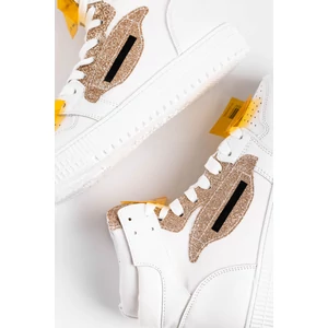 Arany/Fehér Magasszárú Női Sneaker