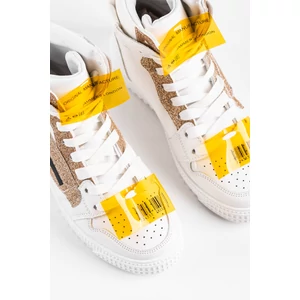 Arany/Fehér Magasszárú Női Sneaker