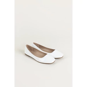 Elegáns Női Fehér Lakkozott Ballerina Cipő