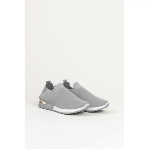 Szürke Női Slip-On Fémes Sarok Dísszel