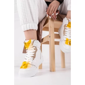 Arany/Fehér Magasszárú Női Sneaker