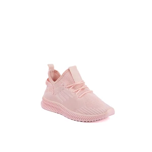 Rózsaszín Fűzős Textil Anyagú Sneaker