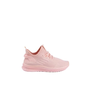 Rózsaszín Fűzős Textil Anyagú Sneaker