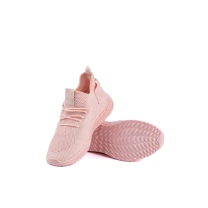 Rózsaszín Fűzős Textil Anyagú Sneaker