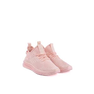 Rózsaszín Fűzős Textil Anyagú Sneaker