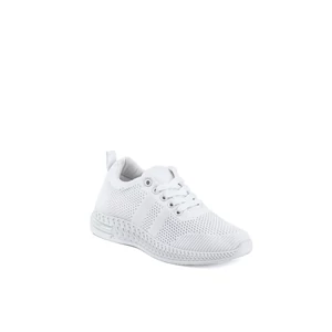 Fehér Fűzős Textil Sneaker