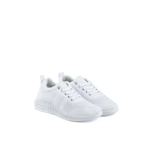 Fehér Fűzős Textil Sneaker