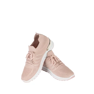 Rózsaszín Fűzős Textil Anyagú Sneaker