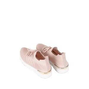 Rózsaszín Fűzős Textil Anyagú Sneaker